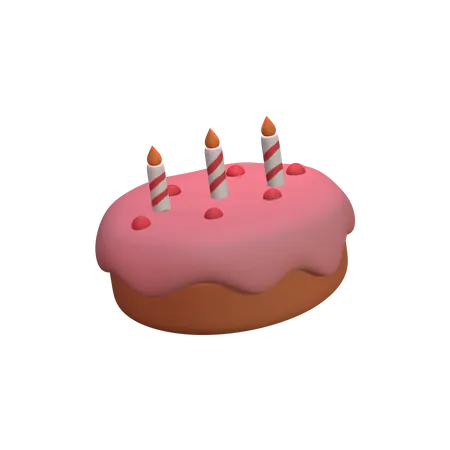 Kerze Kuchen  3D Icon