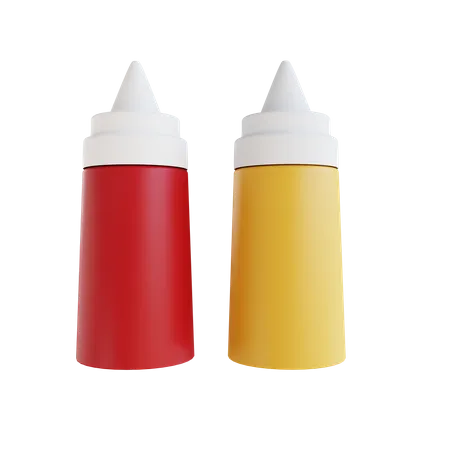 Ketchup And Mustard  3D Icon