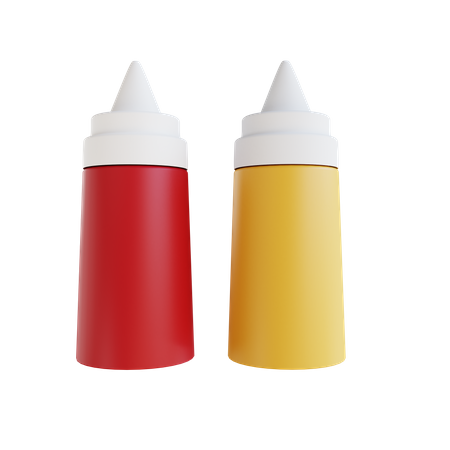 Ketchup And Mustard 3D Icon
