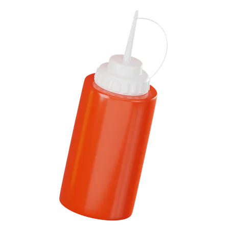 Ketchup Bottle Perfect For Culinary Illustrations Ideal For Adding A Vibrant Touch To Food Related Projects Cooking Guides And Kitchen Designs 3 D Render Illustration 3D Icon