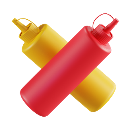 Ketchup Bottle  3D Illustration