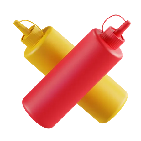 Ketchup Bottle  3D Illustration