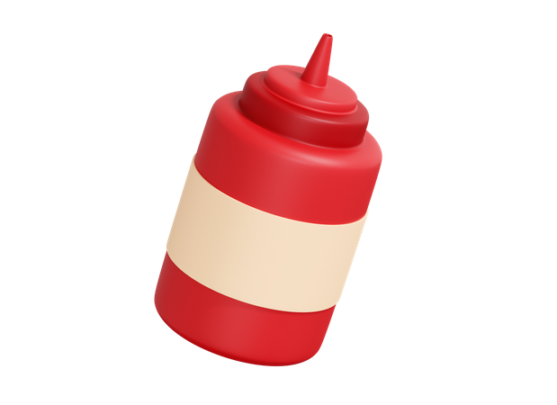 Ketchup Bottle  3D Icon