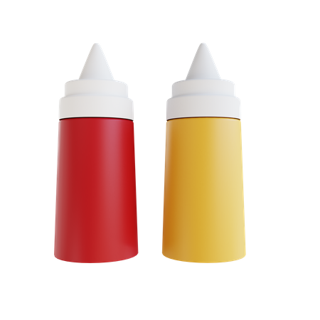 Ketchup et moutarde  3D Icon