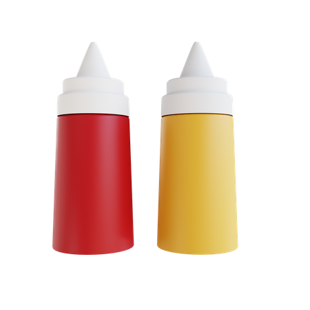 Ketchup und Senf  3D Icon