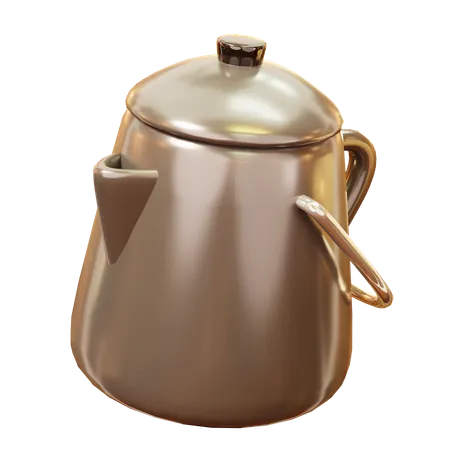 Cute Cartoon 3 D Camping Kettle Metal Kitchen Utensil For Tea Or Coffee Camping Cooking Equipment 3D Icon