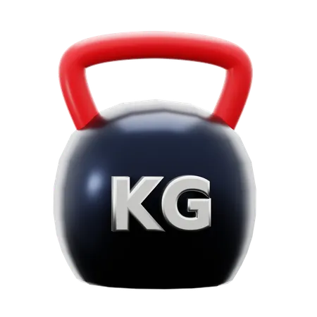 Kettlebell Weight With Kg Text For Bodybuilding Gym Fitness Sport Equipment 3 D Icon Illustration Render Design 3D Icon