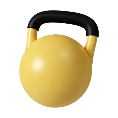 3 D Kettlebell Fitness Medicine And Healthcare Concept Icon Isolated On Yellow Background 3 D Rendering Illustration Clipping Path 3D Icon