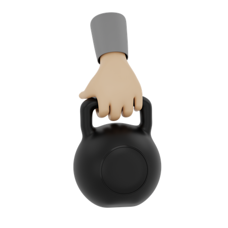 Main tenant une kettlebell  3D Icon