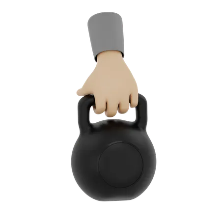 Main tenant une kettlebell  3D Icon