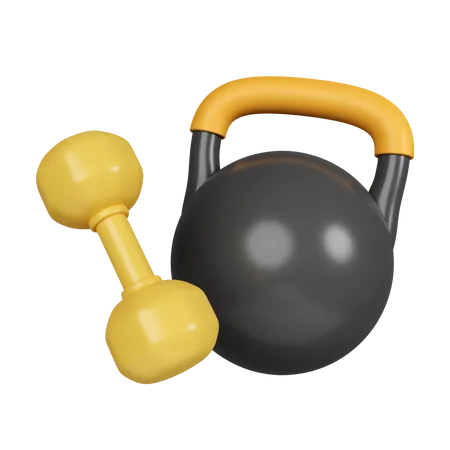 Kettlebell And Dumbbell  3D Icon