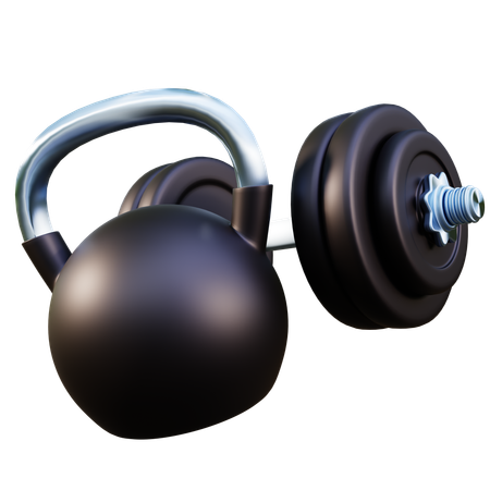 Kettlebell and Dumbbell  3D Icon