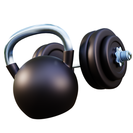Kettlebell and Dumbbell  3D Icon