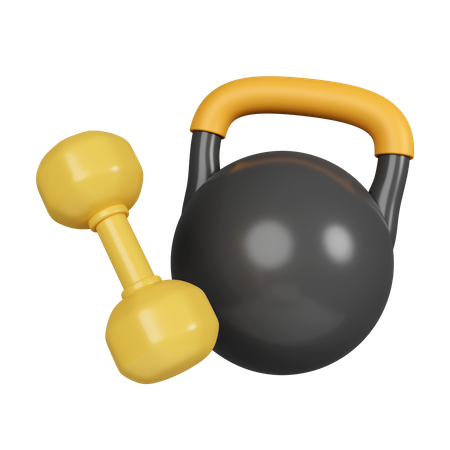 Kettlebell And Dumbbell  3D Icon