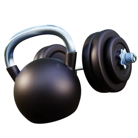 Kettlebell und Hantel  3D Icon