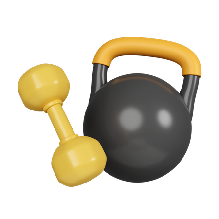 Kettlebell und Hantel  3D Icon