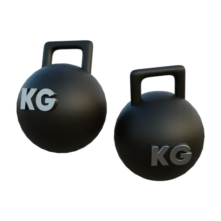 Kettlebells For Gym 3D Icon