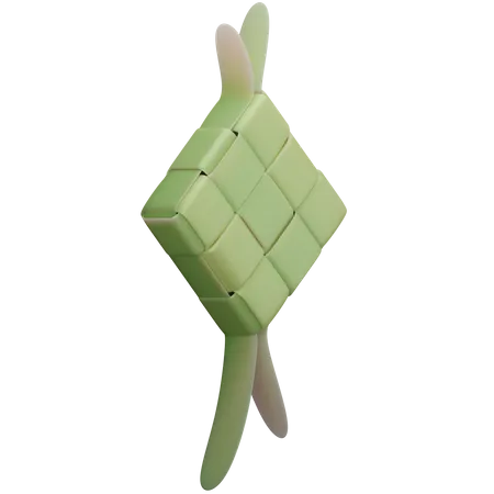 Ketupat 3 D Render Design Element Suitable For Eid Al Fitr Theme Ketupat Is A Javanese Rice Cake Packed Inside A Diamond Shaped Container Of Woven Palm Leaf Pouch Originating In Indonesia It Is Also Found In Brunei Malaysia Singapore And Southern Thailand 3D Illustration