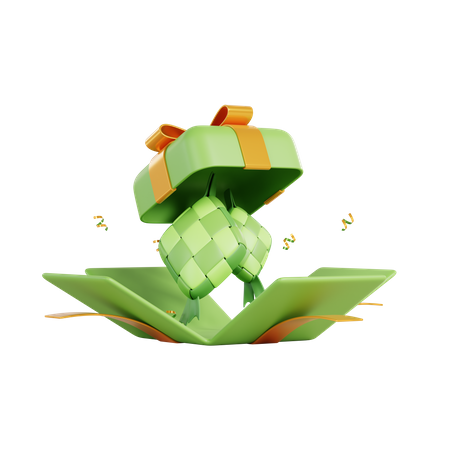 Cadeau ketupat  3D Illustration