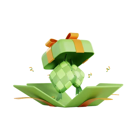 Cadeau ketupat  3D Illustration