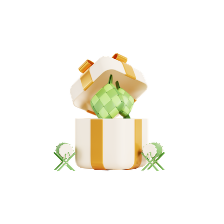 Coffret cadeau ketupat  3D Illustration