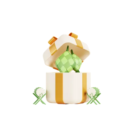 Ketupat gift box 3D Illustration