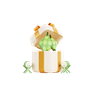 3d ketupat gift logo