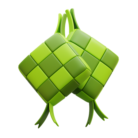 Ketupat-Reiskuchen  3D Icon