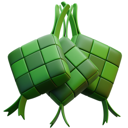 Ketupat Rice Cakes  3D Icon