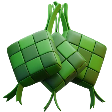 Ketupat Rice Cakes  3D Icon