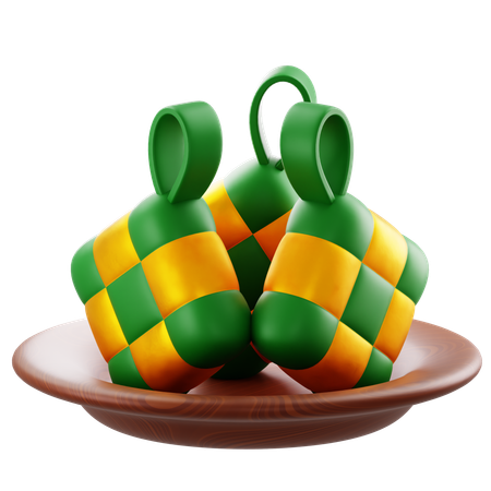 Ketupat-Schüssel  3D Icon