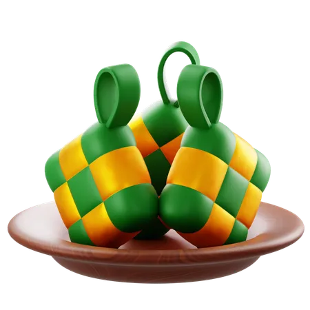 Ketupat-Schüssel  3D Icon