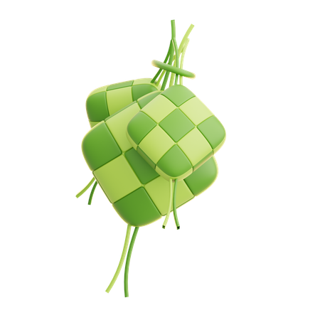 Ketupat Traditional Eid Food Symbol  3D Icon