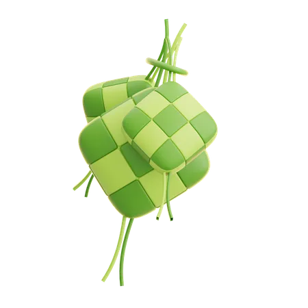 Ketupat Traditional Eid Food Symbol  3D Icon