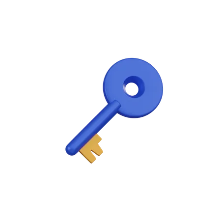 Elevate Your Projects With A 3 D Rendered Minimal Blue Key Icon Symbolizing Access And Security Add A Sleek And Versatile Touch To Your Designs Ideal For Web Presentations And More 3D Icon