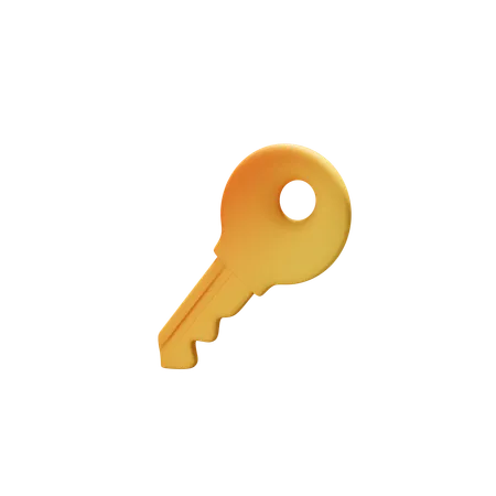 3 D Golden Colour Key 3D Icon