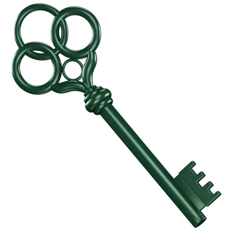 3 D Icon Of An Special Green Key 3D Icon