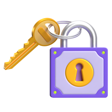 Key And Lock  3D Icon