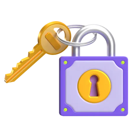 Key And Lock  3D Icon