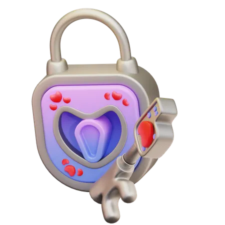 Key And Padlock  3D Icon
