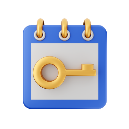 Key Calendar  3D Icon