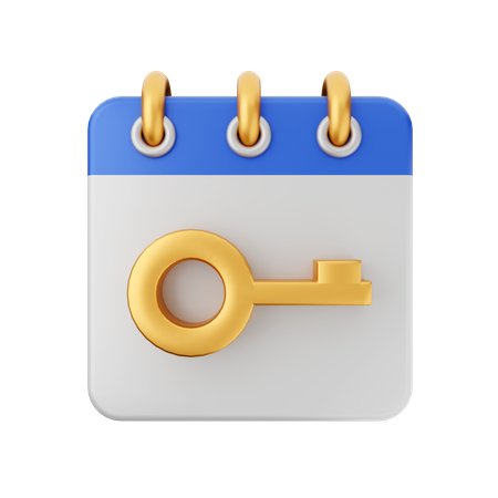 Key Calendar  3D Icon