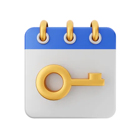 Key Calendar 3D Icon