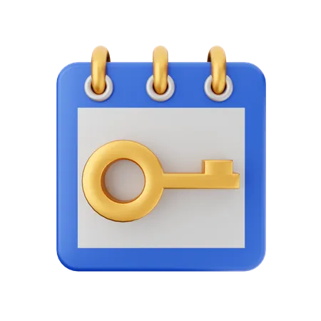 Key Calendar 3D Icon