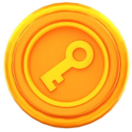 Key coin  3D Icon