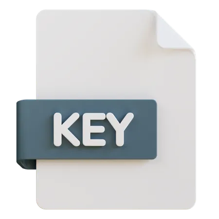 3 D Illustration Of Key File Extension 3D Icon
