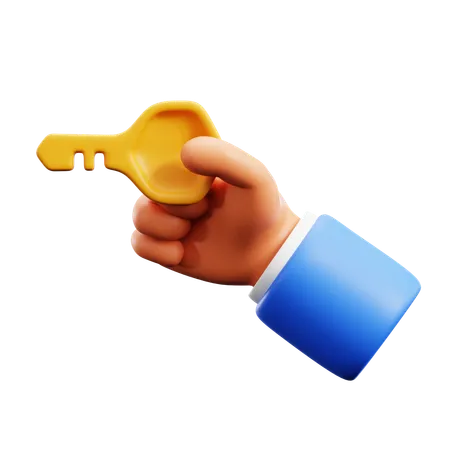 Key Holding Hand Gestures  3D Icon