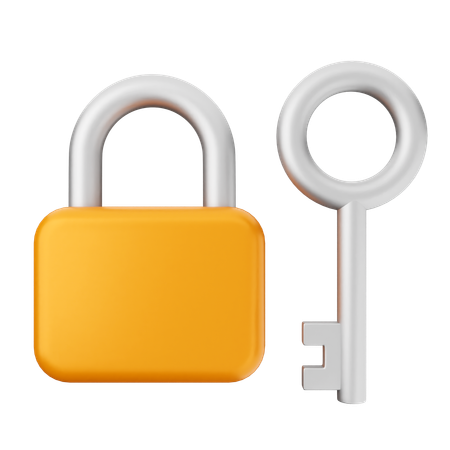 Key Padlock  3D Icon