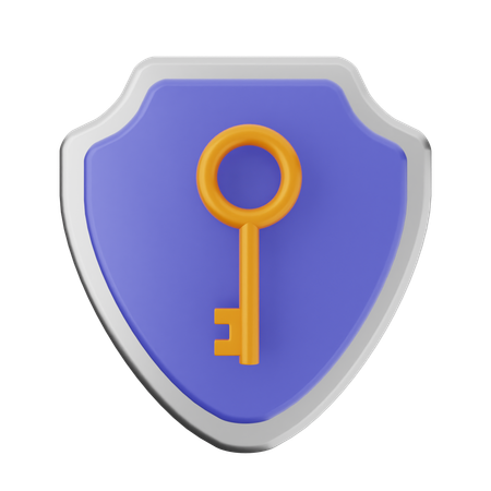 Key Shield Protection  3D Icon