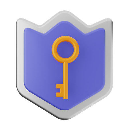 Key Shield Protection  3D Icon